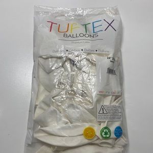 24 inch Tuf-Tex Standard White Latex Balloons - 25 count